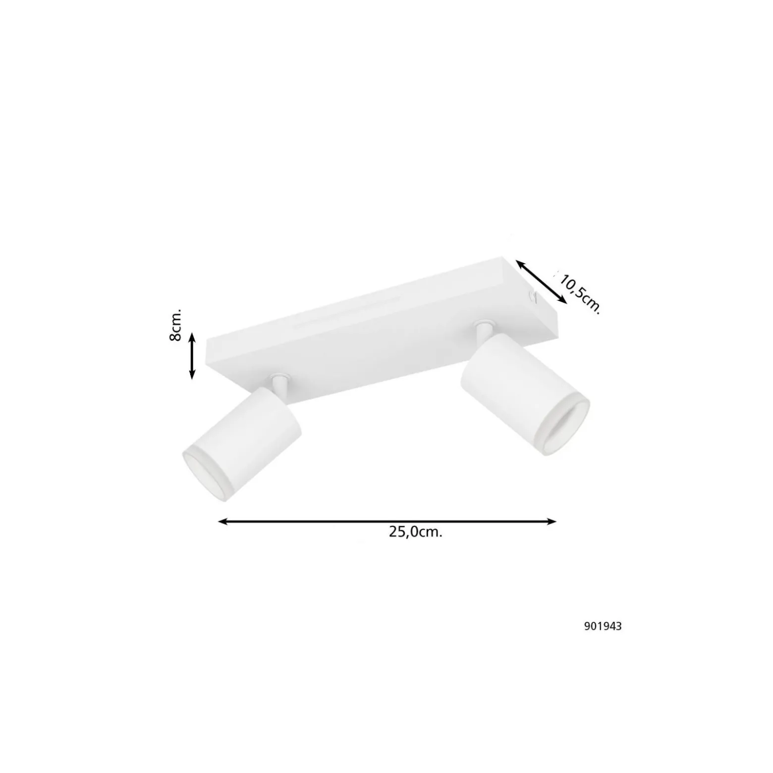 Eglo Connect.Z Smart Tak Spot Melitello-Z Stål Vit 7.4W 1100lm - 827-865 Justerbar Vit + RGB | Dimbar