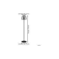 Eglo Golvlampa Alfero-Z Stål Svart 15.5W 2000lm - 827-865 Justerbar Vit + RGB | IP20 - Zigbee Dimbar