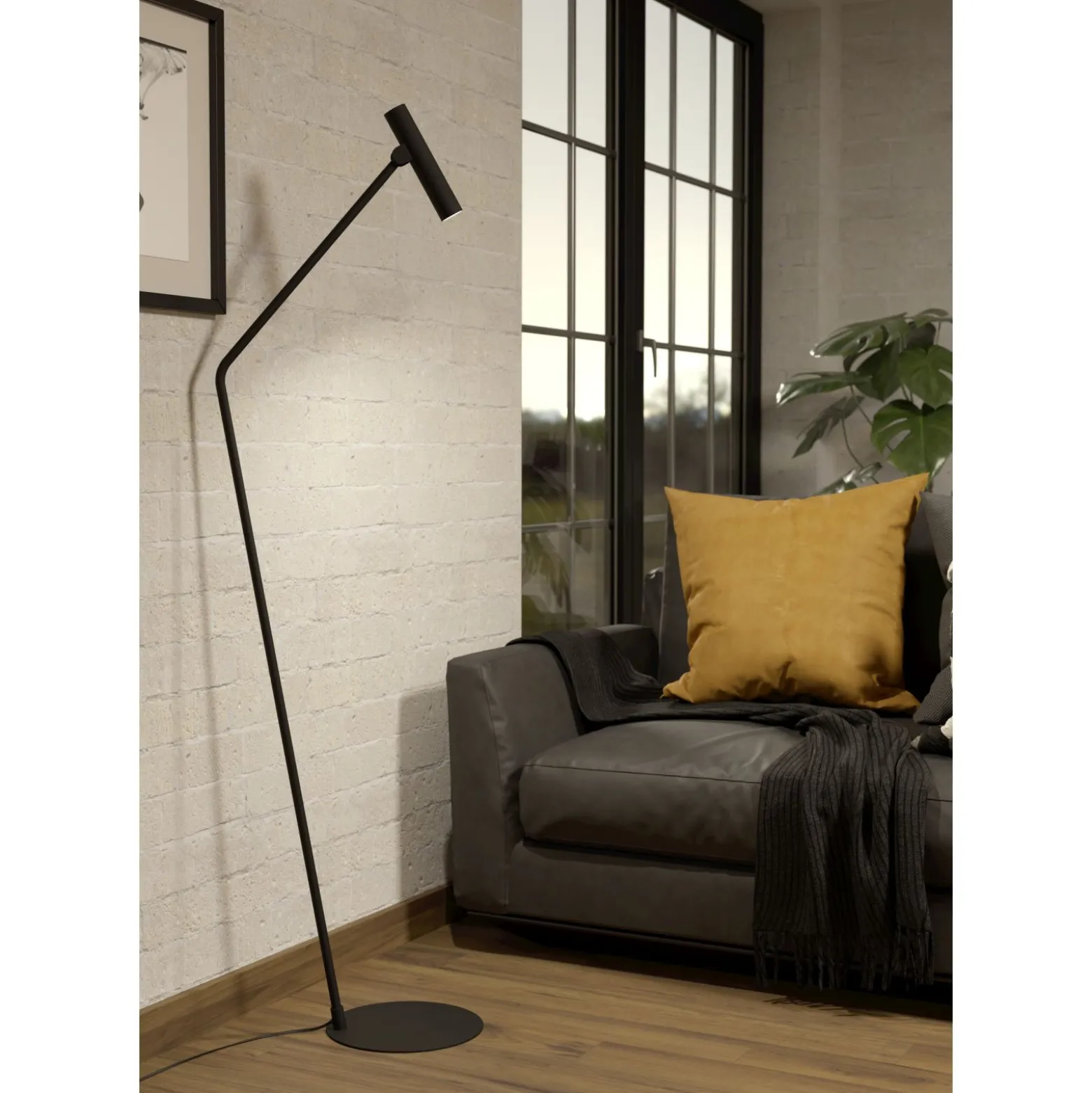 Eglo Golvlampa Almudaina Stål Svart 5W 480lm - 830 Varm Vit