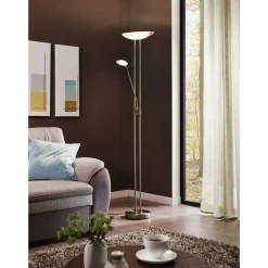 Eglo Golvlampa Baya Led Stål 20W 2700lm - 830 Varm Vit | Dimbar