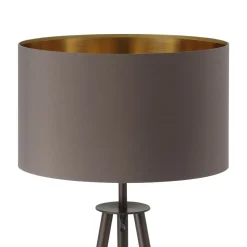 Eglo Golvlampa Bidford Trä Stål Brun Vit Aluminium | Passande För 1x E27