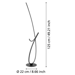 Eglo Golvlampa Cardoncito Stål Svart Vit 20W 2400lm - 827-865 Justerbar Vit
