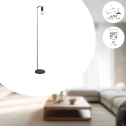 Eglo Golvlampa Cranley 1 Stål Svart | Passande För 1x E27