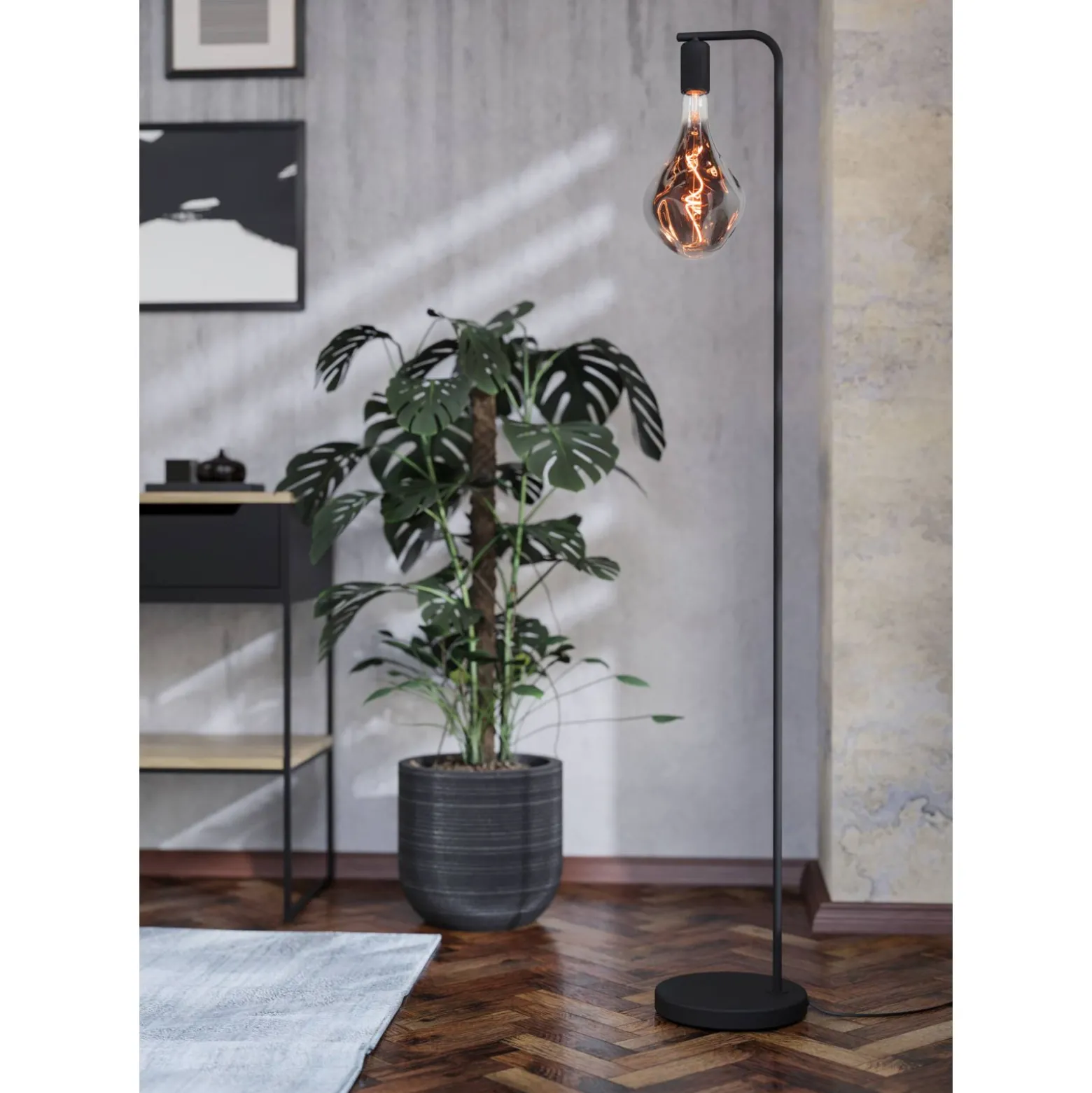 Eglo Golvlampa Cranley 1 Stål Svart | Passande För 1x E27