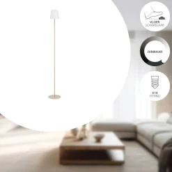 Eglo Golvlampa Fiorana Stål Sanded | Passande För 1x E14