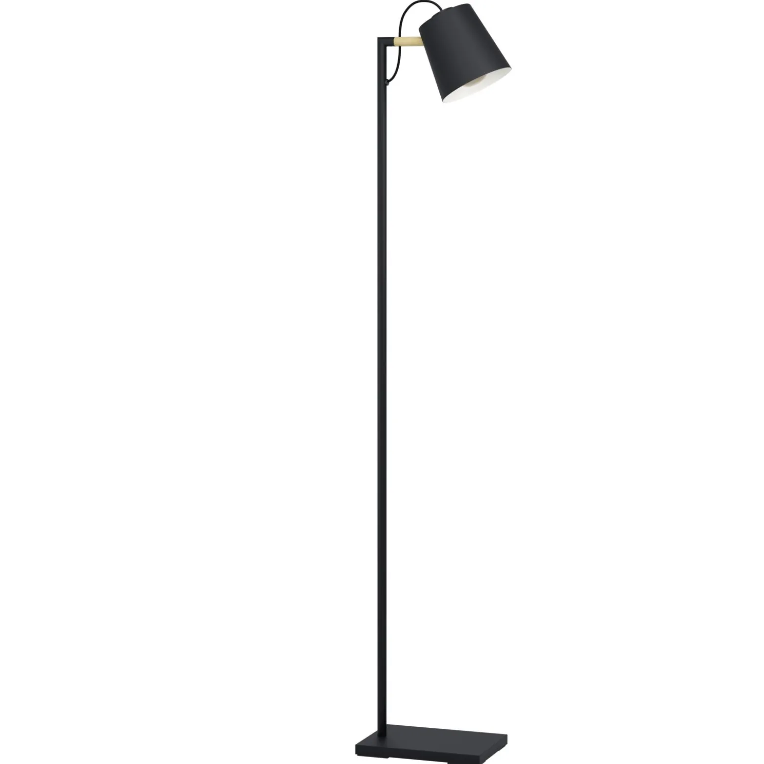 Eglo Golvlampa Lacey Stål Svart Trä | Passande För 1x E27