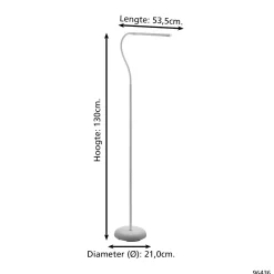 Eglo Golvlampa Laroa Plast Vit 42W 600lm - 840 Kallvit | Dimbar