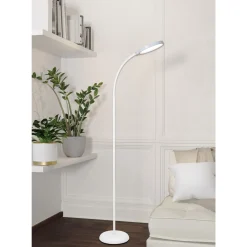 Eglo Golvlampa Lauro Plast Vit 55W 600lm - 827-865 Justerbar Vit | Dimbar