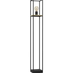 Eglo Golvlampa Libertad Stål Svart Trä | Passande För 1x E27