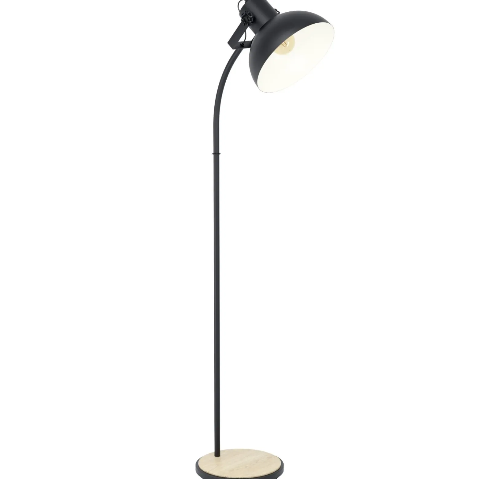 Eglo Golvlampa Lubenham Stål Svart Trä | Passande För 1x E27