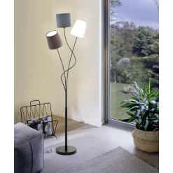 Eglo Golvlampa Maronda Stål Svart Vit | Passande För 3x E14
