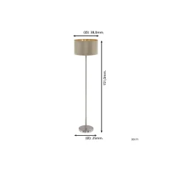 Eglo Golvlampa Maserlo Stål Satin Nickel | Passande för E27