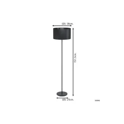 Eglo Golvlampa Maserlo 1 Stål Svart | Passande för E27