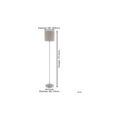 Eglo Golvlampa Pasteri Stål Satin Nickel Taupe | IP20 - Passande för 1x E27