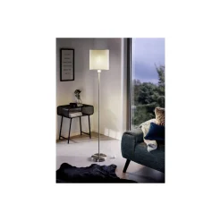 Eglo Golvlampa Pasteri Stål Satin Nickel Taupe | IP20 - Passande för 1x E27