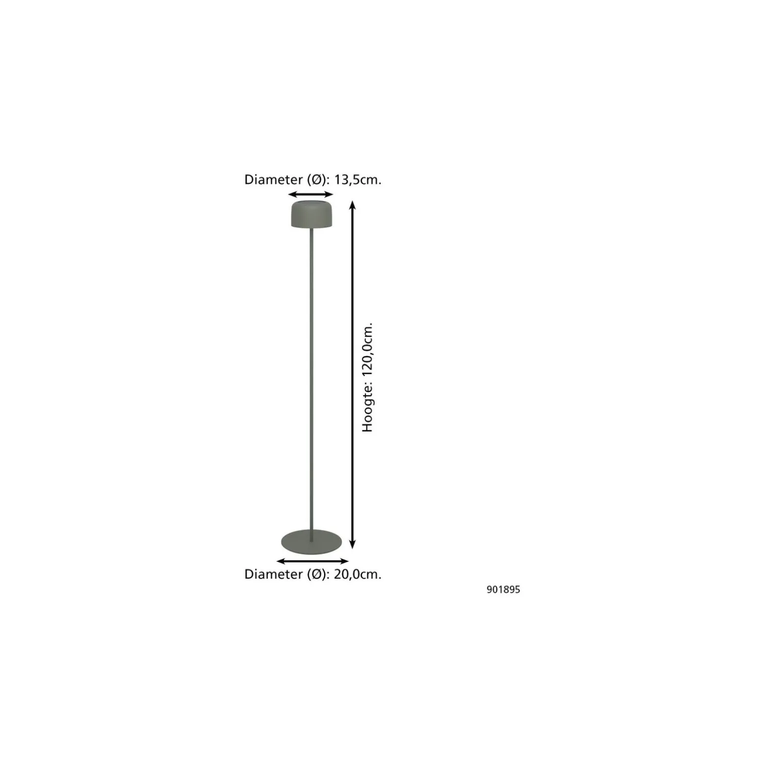 Eglo Golvlampa Roccanova-L Solar Stål Grön 2W 270lm - 830 Varm Vit | IP44 - Touchdimmerbar - USB-C