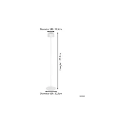 Eglo Golvlampa Roccanova-L Solar Stål Vit 2W 270lm - 830 Varm Vit | IP44 - Touchdimmerbar - USB-C