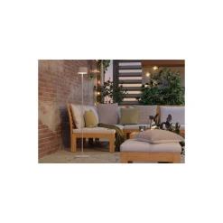 Eglo Golvlampa Roccanova-L Solar Stål Vit 2W 270lm - 830 Varm Vit | IP44 - Touchdimmerbar - USB-C