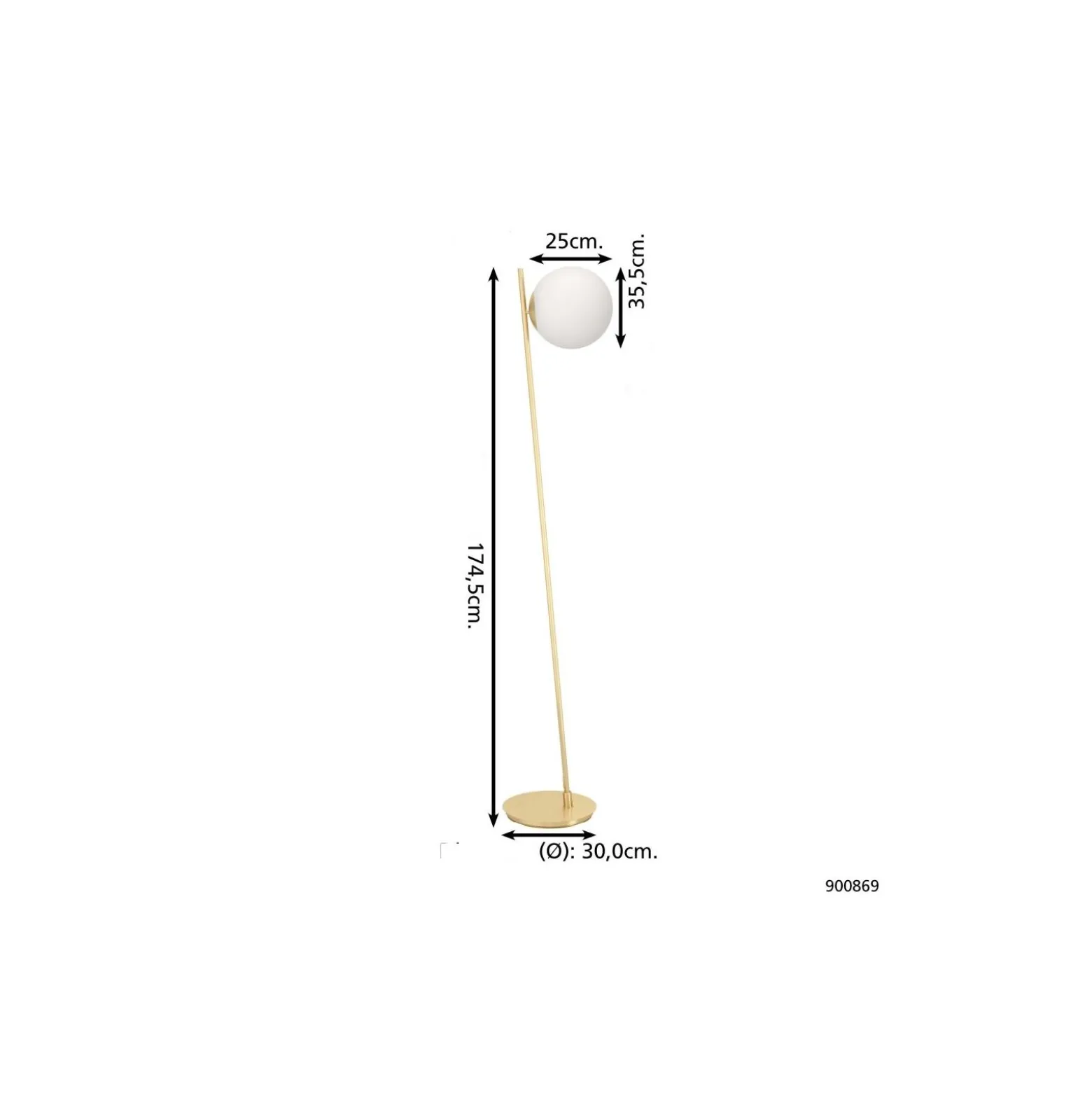 Eglo Golvlampa Rondo 4 Stål Mässing | Passande för E27