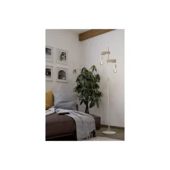 Eglo Golvlampa Townshend Stål Vit Trä | IP20 - Passande för 2x E27