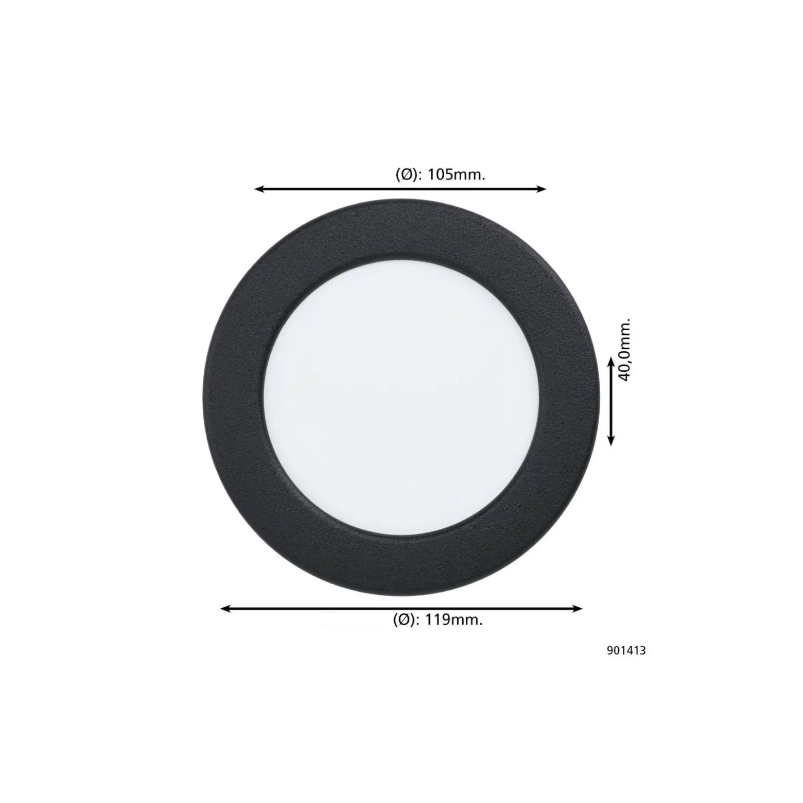 Eglo Infälld Spot Badrumsbelysning Fueva 6 Plast Svart 6.3W 720lm - 827-840-865 CCT