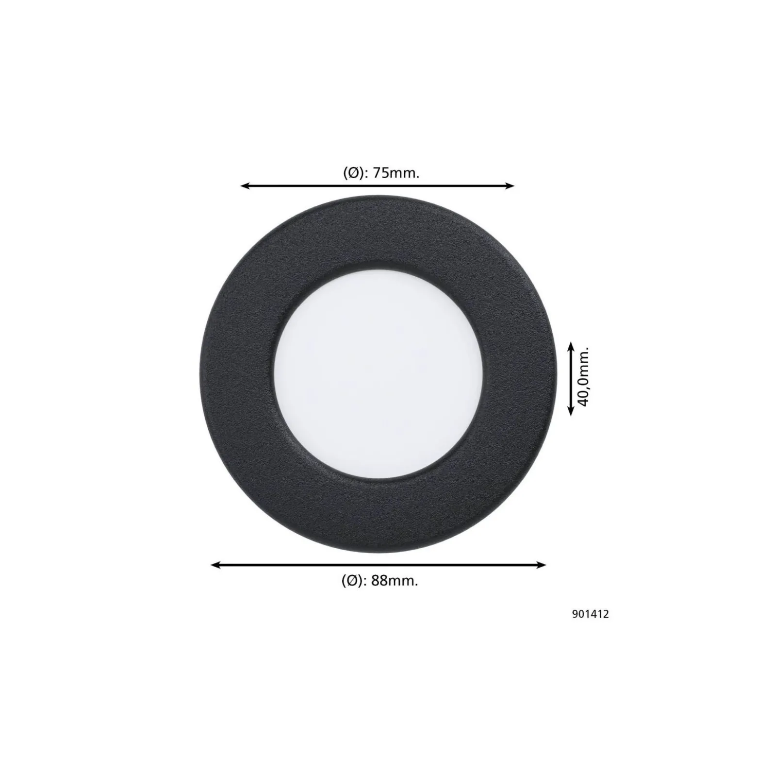 Eglo Infälld Spot Badrumsbelysning Fueva 6 Plast Svart 3.7W 450lm - 827-840-865 CCT