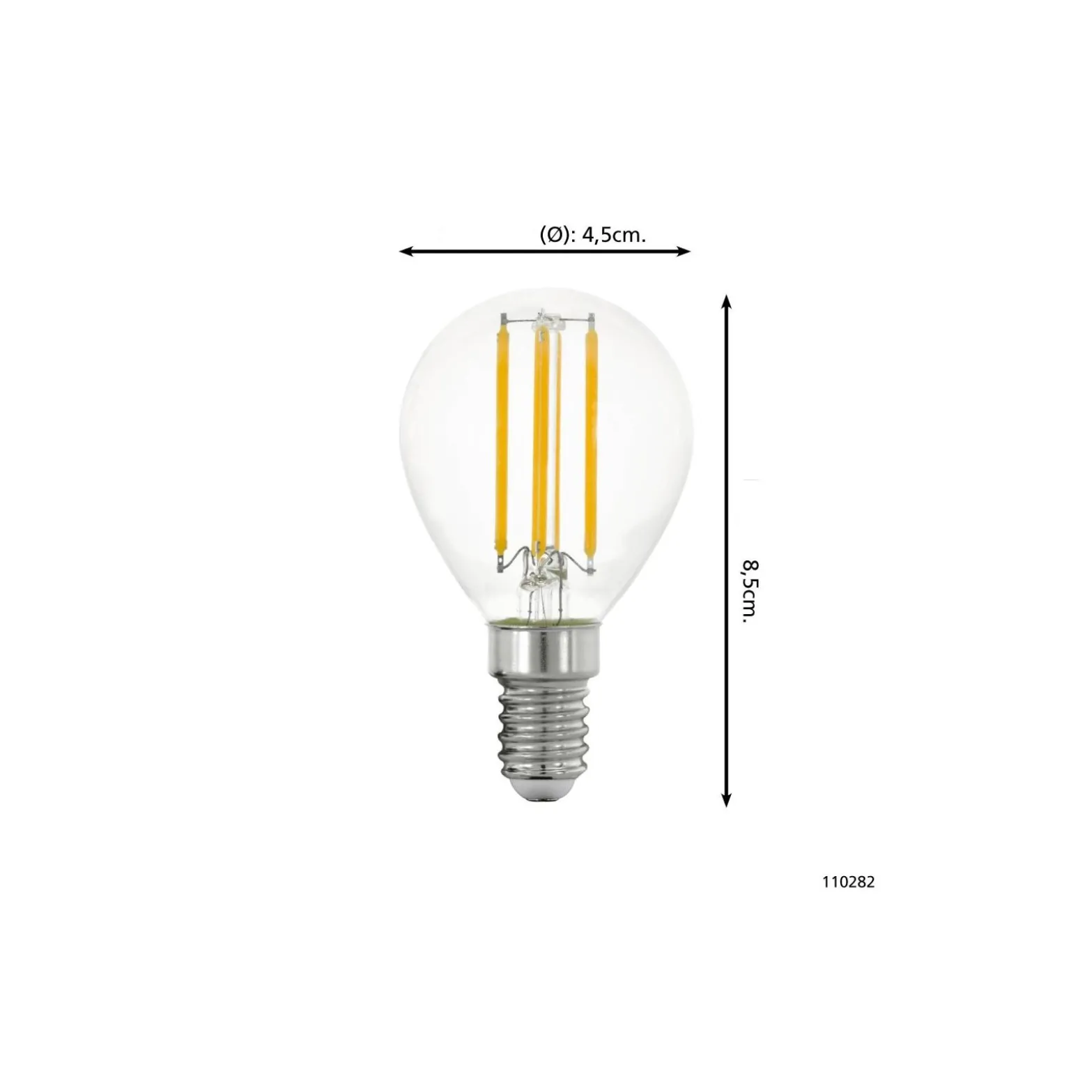 Eglo LED Boll E14 Filament Klar 2.2W 470lm - 830 Varm Vit | Ersättare 40W
