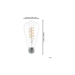 Eglo LED E27 Edison Klar Filament 7.3W 806lm - 827 Extra Varm Vit | Ersättare 60W