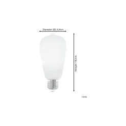 Eglo LED E27 Edison Klar Filament 7.5W 806lm - 830 Varm Vit + RGB | Zigbee Dimbar - Ersättare 60W