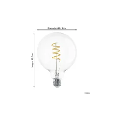 Eglo LED E27 Globe Klar Filament 7.3W 806lm - 827 Extra Varm Vit | Ersättare 60W