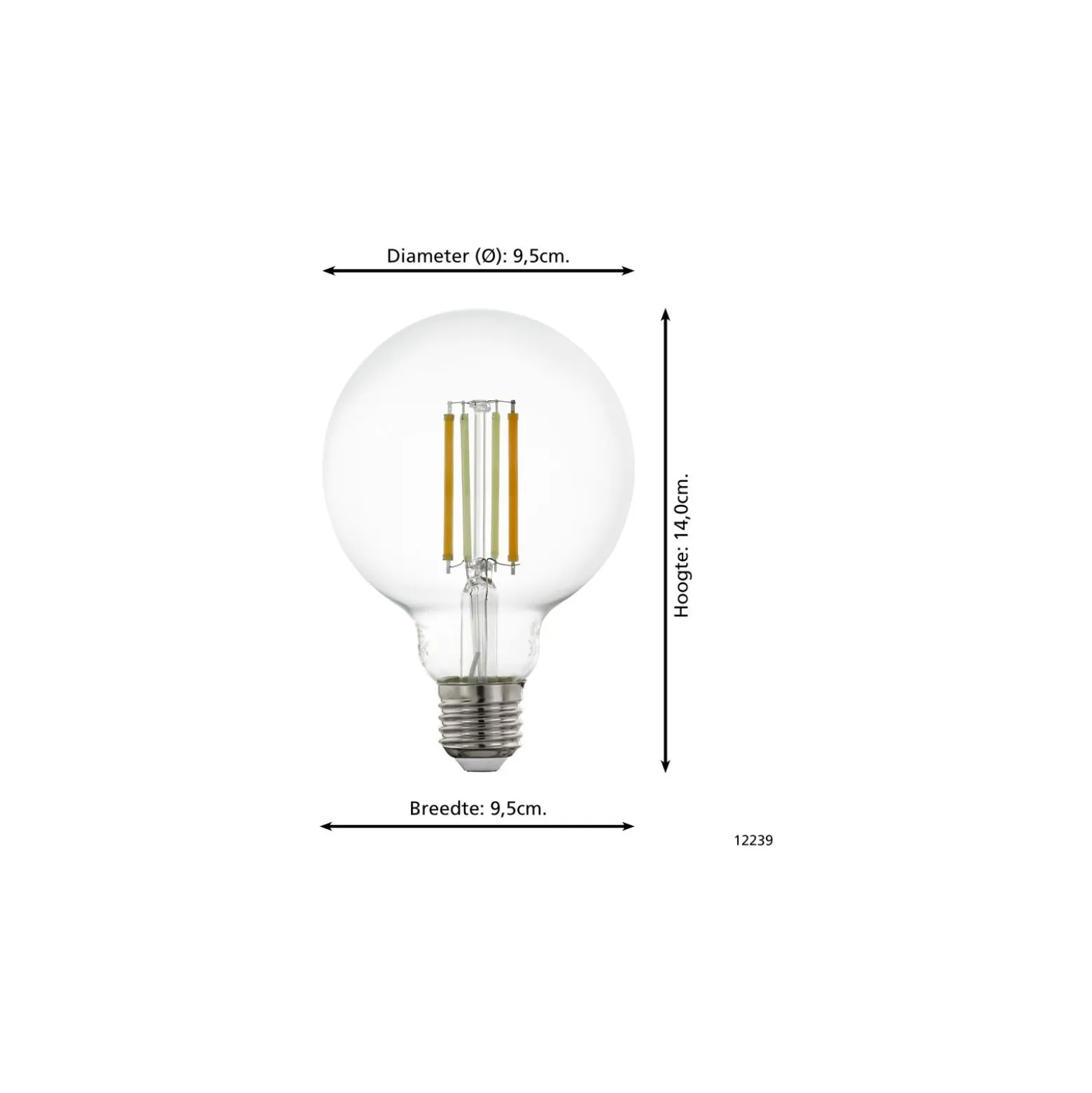 Eglo LED E27 Globe Klar Filament 6W 806lm - 822-865 Justerbar Vit | Zigbee Dimbar- Ersättare 60W