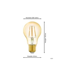 Eglo LED E27 Päron Ambar Filament 4.9W 500lm - 822 Extra Varm Vit | Zigbee Dimbar- Ersättare 40W