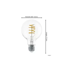 Eglo LED E27 Päron Klar Filament 7.3W 806lm - 827 Extra Varm Vit | Ersättare 60W