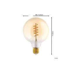 Eglo LED Globe E27 Filament Ambar 8W 806lm - 827 Extra Varm Vit | Dimbar - Ersättare 60W