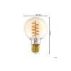 Eglo LED Globe E27 Filament Ambar 8W 806lm - 827 Extra Varm Vit | Dimbar - Ersättare 60W
