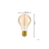 Eglo LED Päron E27 Filament Ambar 2W 100lm - 818 Extra Varm Vit | Dimbar - Ersättare 15W