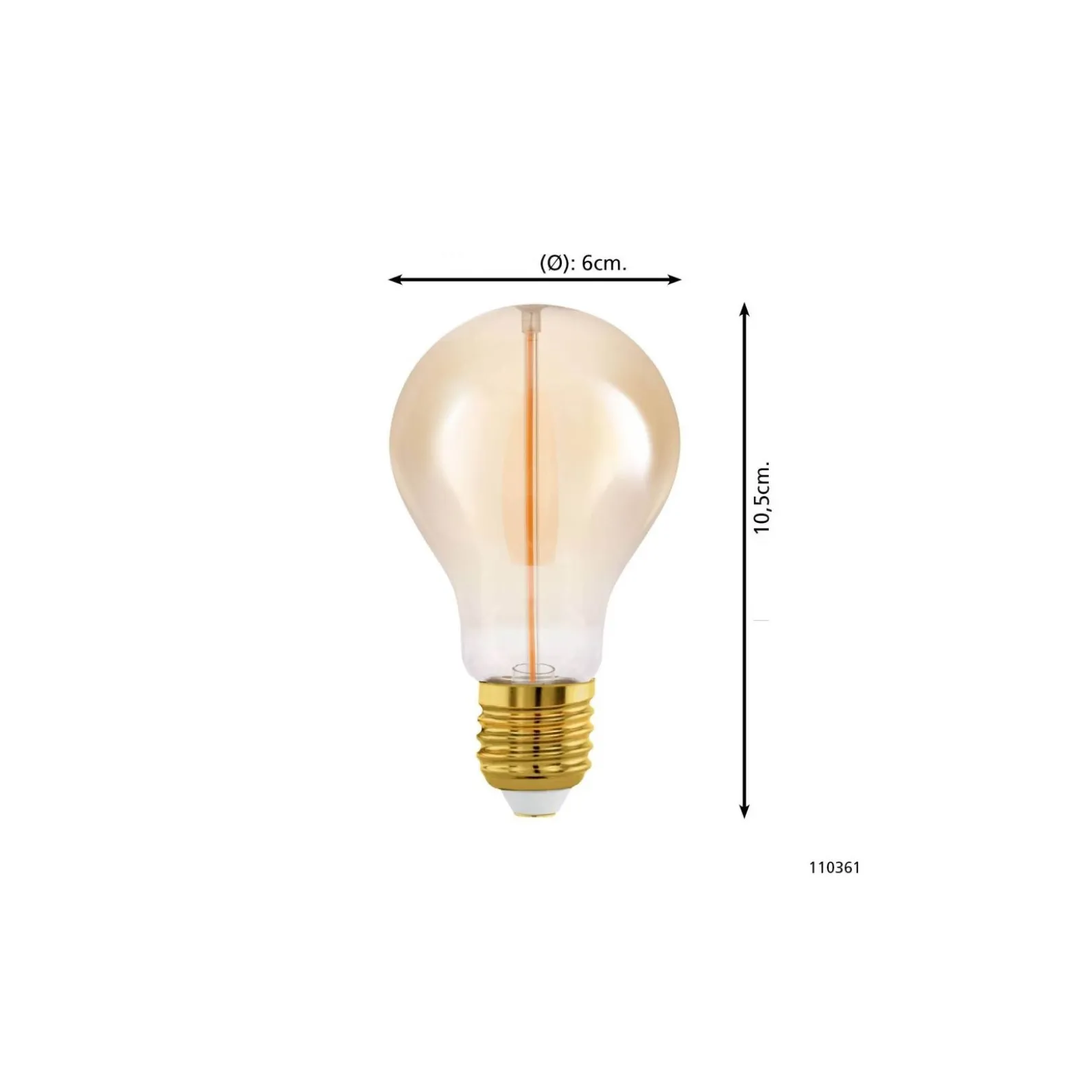 Eglo LED Päron E27 Filament Ambar 2W 100lm - 818 Extra Varm Vit | Dimbar - Ersättare 15W