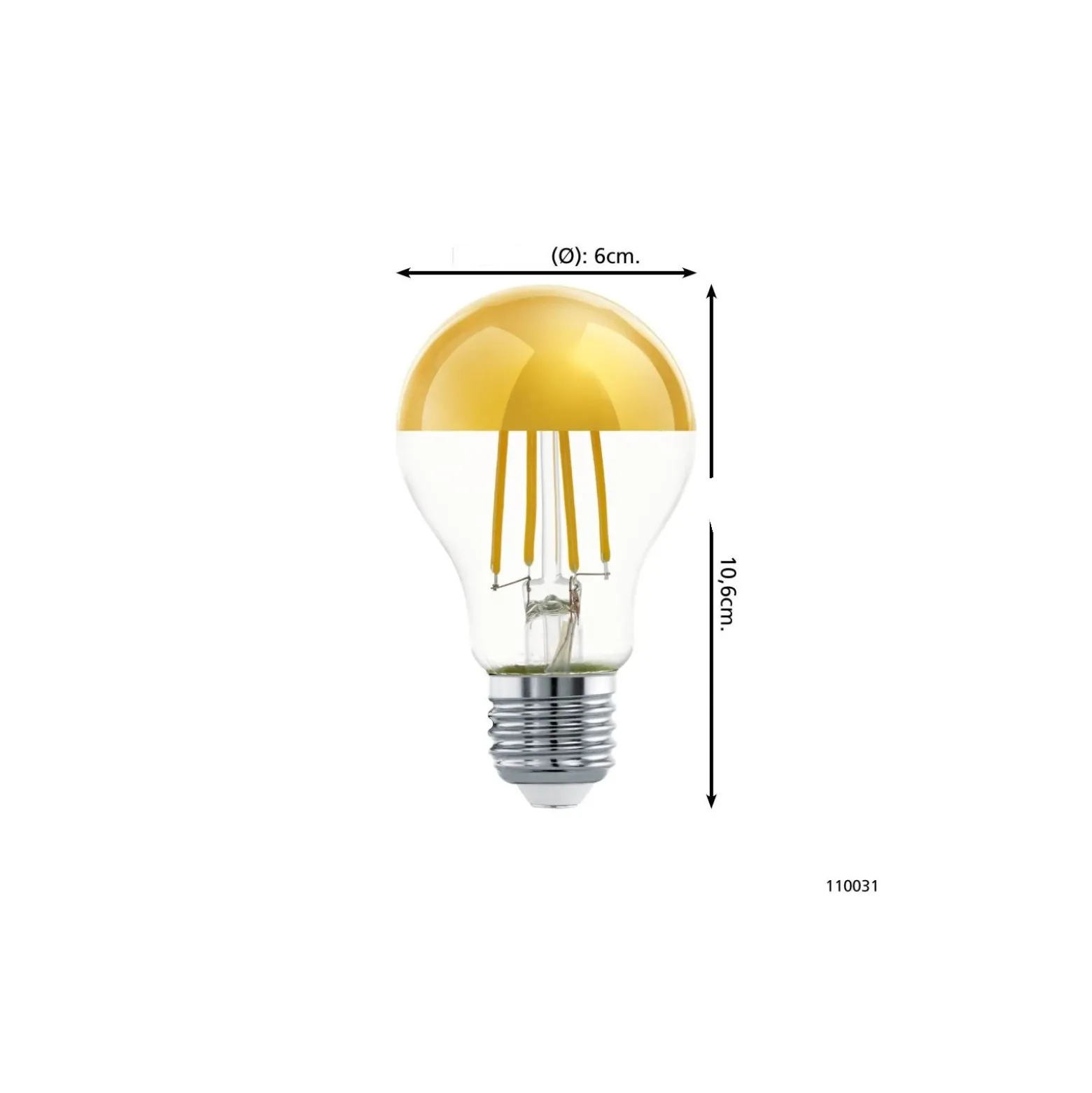 Eglo LED Päron E27 Filament Mirror 7.3W 806lm - 827 Extra Varm Vit | Ersättare 60W