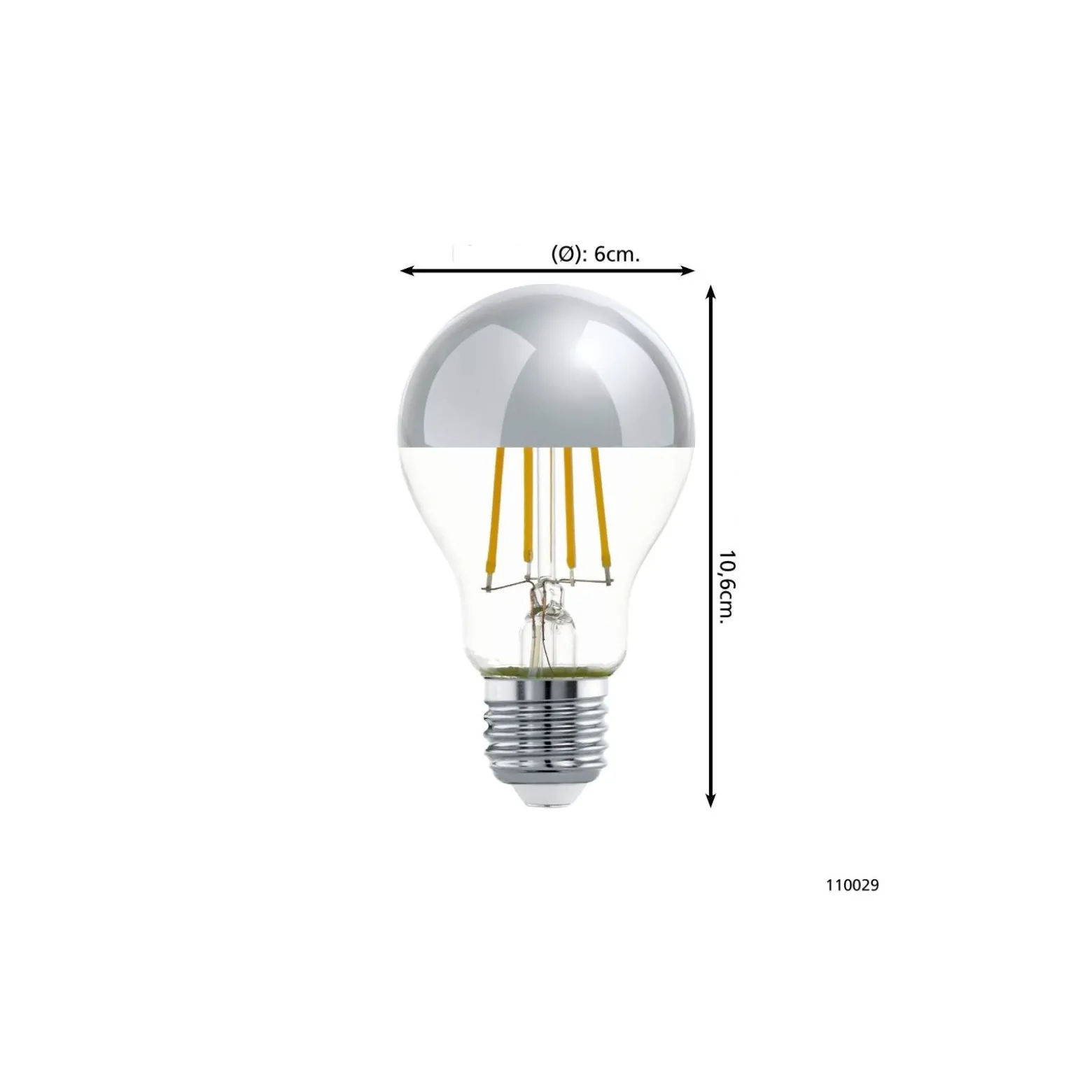 Eglo LED Päron E27 Filament Mirror 7.3W 806lm - 827 Extra Varm Vit | Ersättare 60W