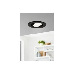 Eglo LED Spot Saliceto-Z Aluminium Svart 4.7W 440lm - 827-865 Justerbar Vit + RGB | 88mm - Utskärning 68mm - IP20 - Zigbee Dimbar