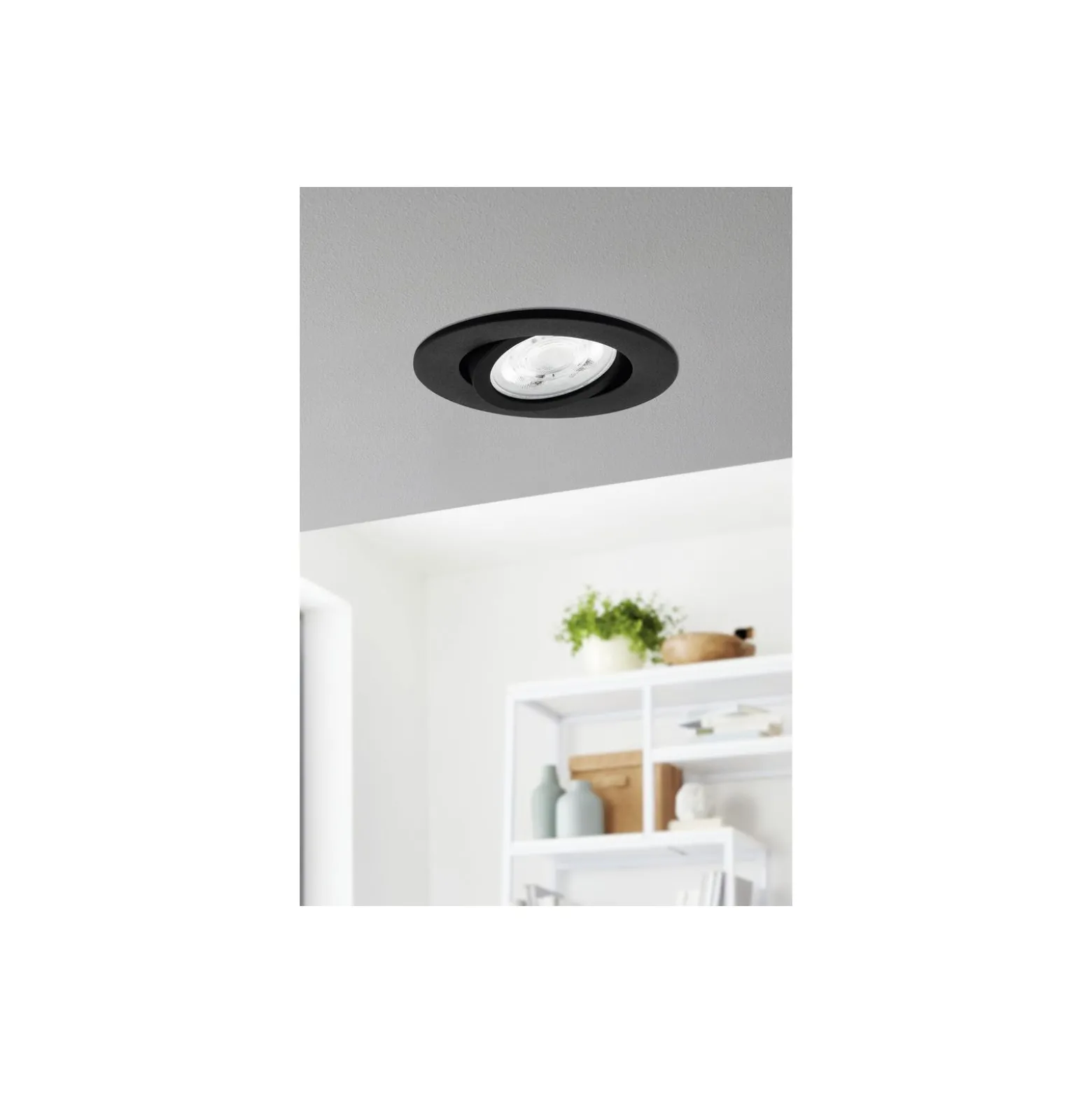 Eglo LED Spot Saliceto-Z Aluminium Svart 4.7W 440lm - 827-865 Justerbar Vit + RGB | 88mm - Utskärning 68mm - IP20 - Zigbee Dimbar