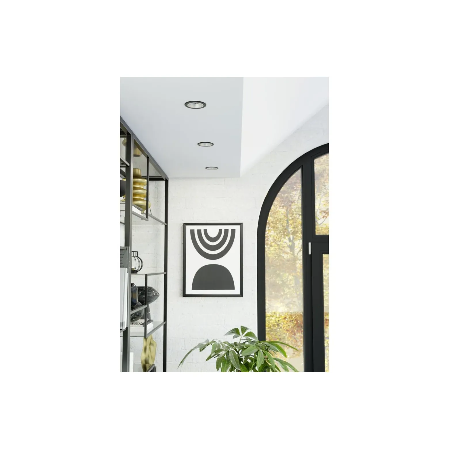 Eglo LED Spot Yebra-Z Plast Svart Silver 4.9W 490lm - 827-865 Justerbar Vit + RGB | 87mm - Utskärning 68mm - IP20 - Zigbee Dimbar