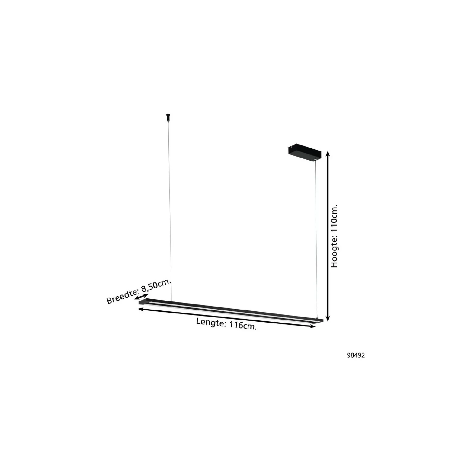 Eglo Pendellampa Amontillado Aluminium Stål Svart 13.5W 1750lm - 830 Varm Vit | IP20 - Dimbar