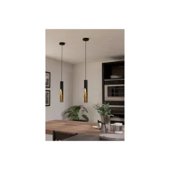 Eglo Pendellampa Barbotto Stål Svart, Guld 4.5W 345lm - 830 Varm Vit | Passande för GU10