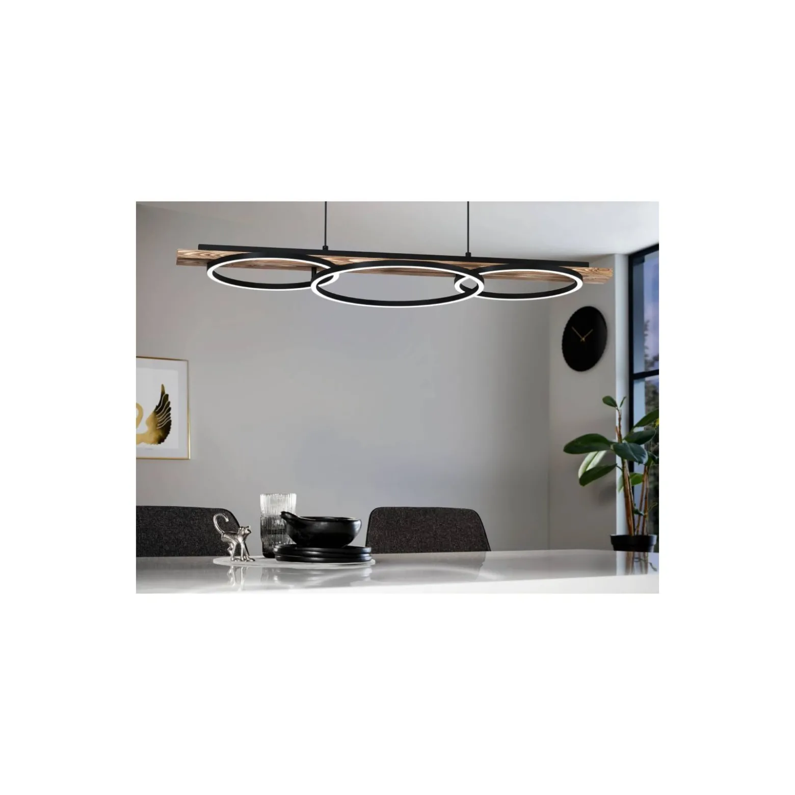 Eglo Pendellampa Boyal Trä Svart, Rostig 40.5W 3600lm - 830 Varm Vit | Dimbar