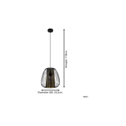 Eglo Pendellampa Curasao Stål Svart | IP20 - Passande för 1x E27