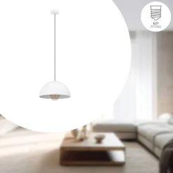 Eglo Pendellampa Gaetano Stål Vit | 380mm - Passande För 1x E27