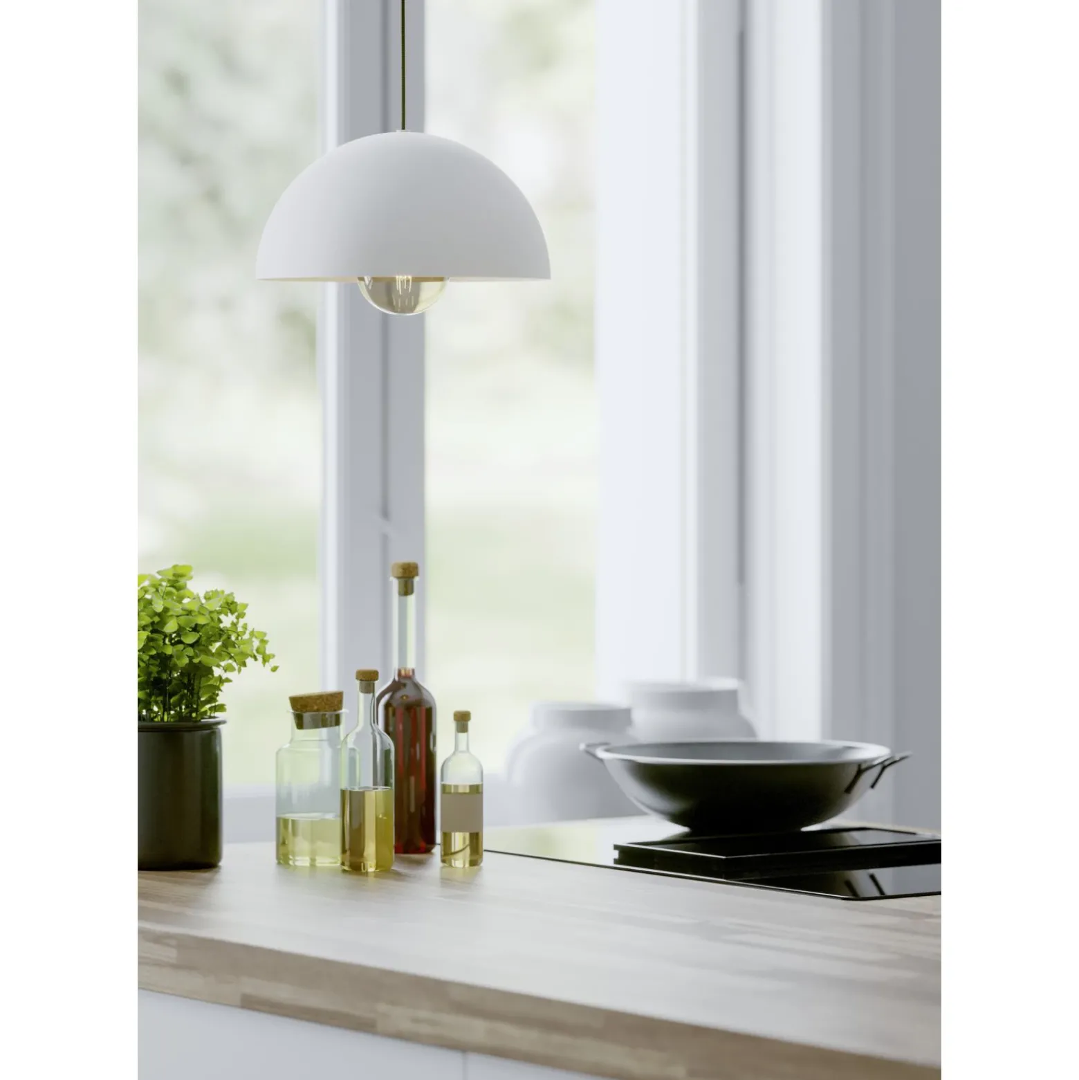Eglo Pendellampa Gaetano Stål Vit | 300mm - Passande För 1x E27