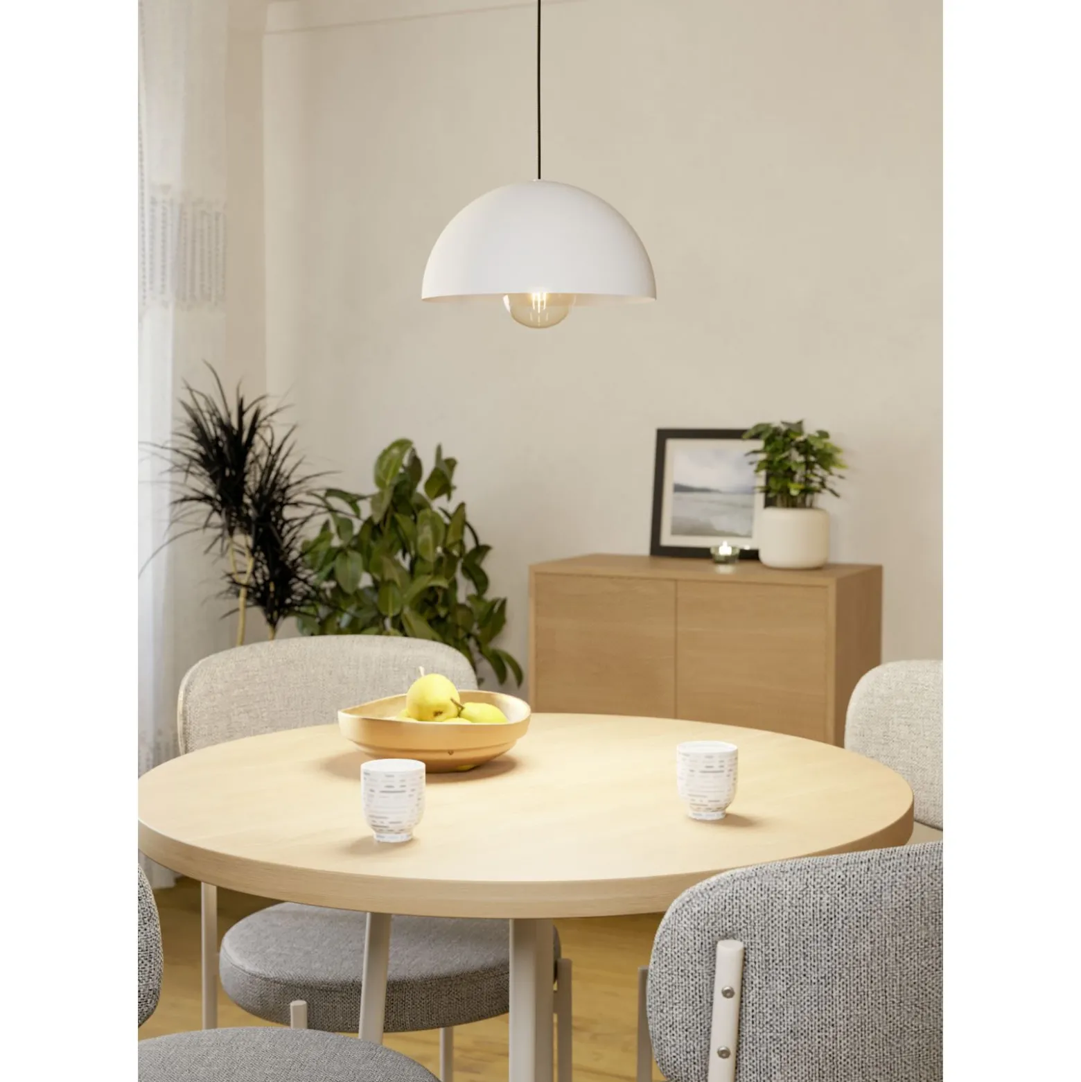 Eglo Pendellampa Gaetano Stål Vit | 300mm - Passande För 1x E27