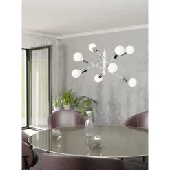 Eglo Pendellampa Gradoli Stål Vit | 710mm - Passande För 8x E27